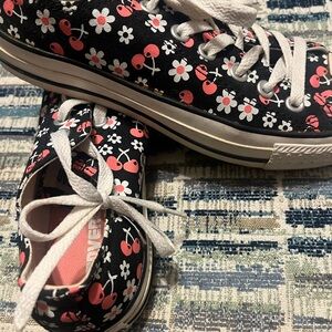 Converse Women’s ' Black Floral and Cherries Sneakers